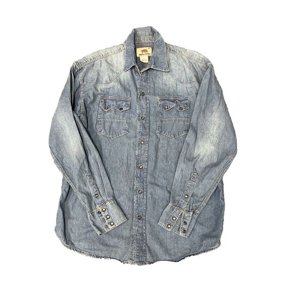 Dakota‎ Grizzly Denim Pearl Snap Western Button Cotton Shirt Men's Size XL - Picture 1 of 8